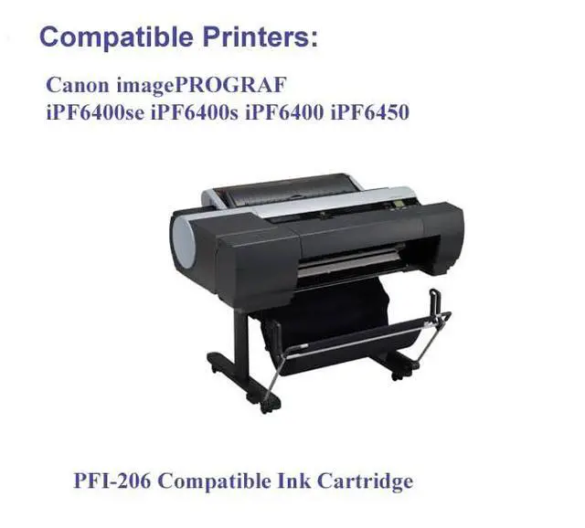 Alt view image 6 of 7 - VC PFI-206 Gray Compatible Ink Cartridge Tank for Canon PFI-206GY (300ml,Gray) Replacement for Canon imagePROGRAF 6400s 6400 6450 Printer