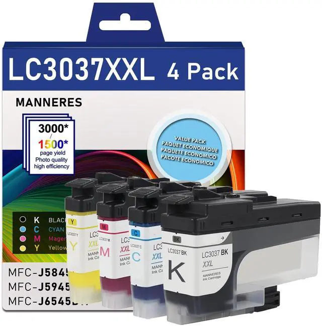 Main image of LC3037XXL High-Yield Ink Cartridges BK/C/M/Y (4-Pack) Compatible LC3037 LC3037BK Ink Replacement for Brother LC3037 LC3039 XXL Ink Cartridge MFC-J5845DW MFC-J6945DW MFC-J6545DW MFC-J5945DW Printer