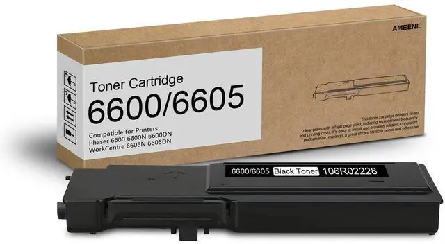 Main image of 1 Pack Black Phaser 6600 / WorkCentre 6605 High Yield Toner Cartridge 106R02228 Replacement for Xerox 6600/6605 Imaging Toner for Phaser 6600 6600N 6600DN WorkCentre 6605N 6605DN Printer