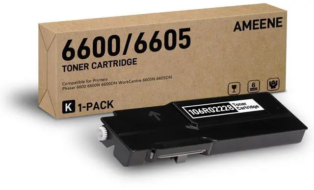Main image of Phaser 6600 / WorkCentre 6605 High Yield Toner Cartridge Set (1-Pack, Black),106R02228 Replacement for Xerox Phaser 6600 6600N 6600DN WorkCentre 6605N 6605DN Printer