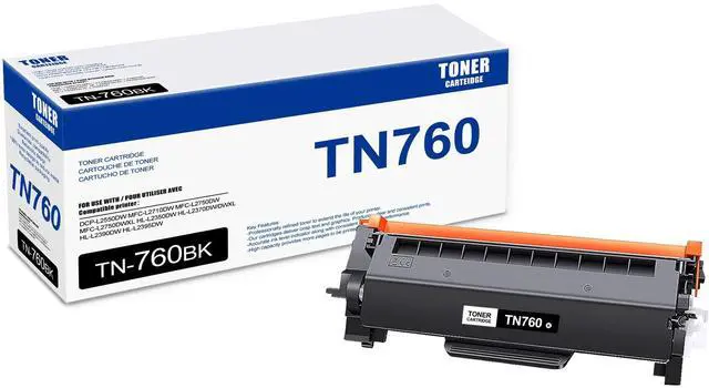 Main image of 1 Pack TN760 Toner Cartridge, Compatible for Brother TN760 TN-760 Toner Replacement for DCP-L2550DW MFC-L2710DW MFC-L2750DW MFC-L2750DWXL HL-L2350DW HL-L2370DW/DWXL HL-L2390DW HL-L2395DW Printer