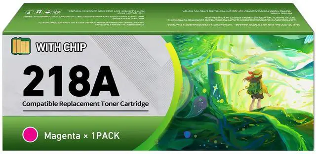Main image of Replacement 218A Magenta Toner Cartridges with Chip for HP 218A W2183A Ink Cartridge, for HP 218X Works for HP Color LaserJet Pro MFP 3301fdw 3201dw 3301sdw 3301cdw Printer