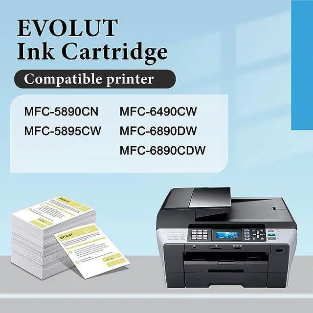 Alt view image 2 of 7 - LC65 Ink Cartridges(5-Pack, 2 Black, 1 Cyan, 1 Magenta, 1 Yellow) - Eout Compatible LC65 Ink Cartridges Replacement for Brother LC65XL MFC-5890CN MFC-6490CW MFC-6890DW MFC-5895CW MFC-6890CDW Printer
