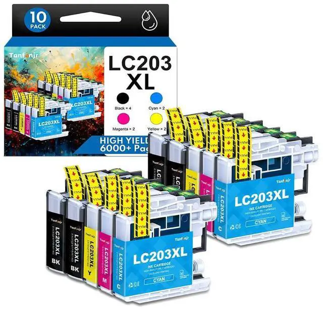Main image of LC203XL High Yield Ink Cartridges 10-Pack (4BK/2C/2M/2Y) Replacement for Brother MFC-J480DW MFC-J880DW MFC-J4420DW MFC-J680DW MFC-J885DW Printer Ink