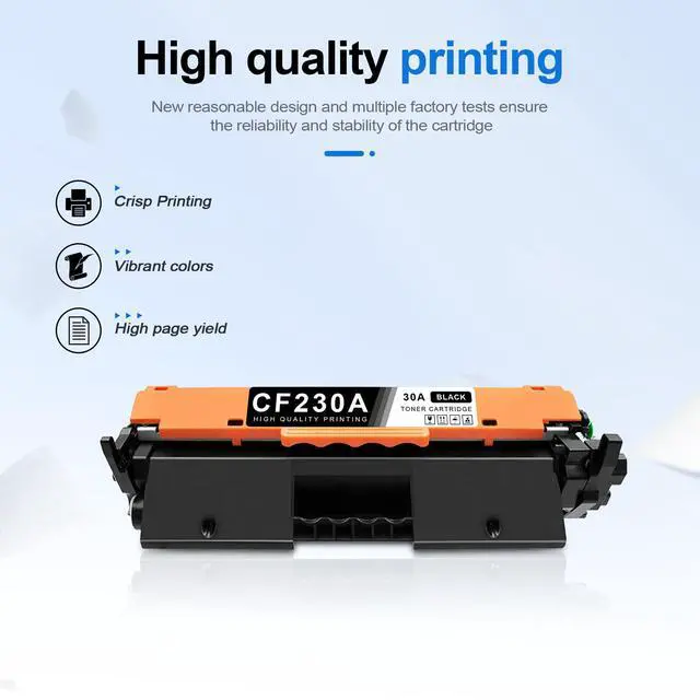 Alt view image 5 of 6 - 30A Black Toner Cartridge CF230A (with Chip) Compatible Replacement for HP 30A Toner Cartridge 30X CF230X Works with Laser Pro M203dn M203dw Laser Pro MFP M227fdw M227sdn M227fdn Printer (Pack of 1)
