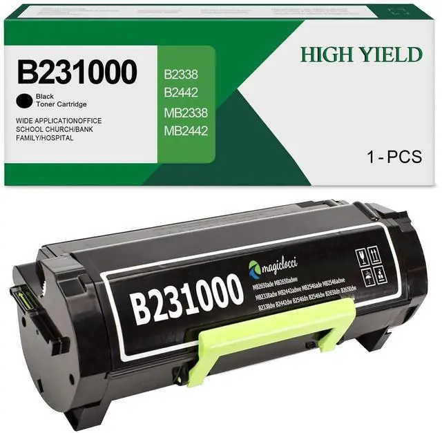 Main image of B231000 B2338 Black Toner Cartridge (with Chip) Compatible with Lexmark B231000 B241H00 Toner Cartridge for Lexmark B2338 MB2338 B2442 B2546 B2650 MB2442 MB2546 MB2650 Printer (1Pack, 3500 Pages)