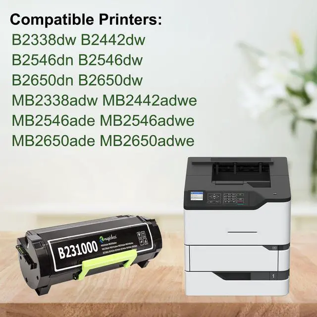 Alt view image 2 of 6 - B231000 B2338 Black Toner Cartridge (with Chip) Compatible with Lexmark B231000 B241H00 Toner Cartridge for Lexmark B2338 MB2338 B2442 B2546 B2650 MB2442 MB2546 MB2650 Printer (1Pack, 3500 Pages)