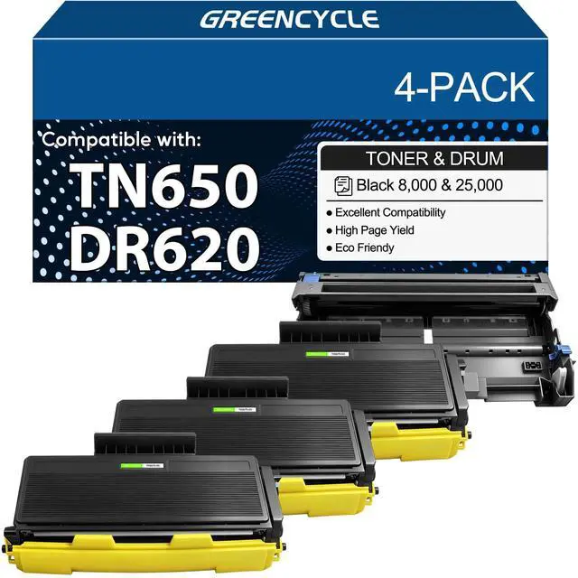 Main image of 3PK Black Toner Cartridge Replacement and 1PK Drum Unit Set Compatible for Brother TN650 TN-650 DR620 DR-620 for DCP-8060 8080 HL-5200 5240 5370dw 5380dn MFC-8470DN 8680DN 8890DW Printer