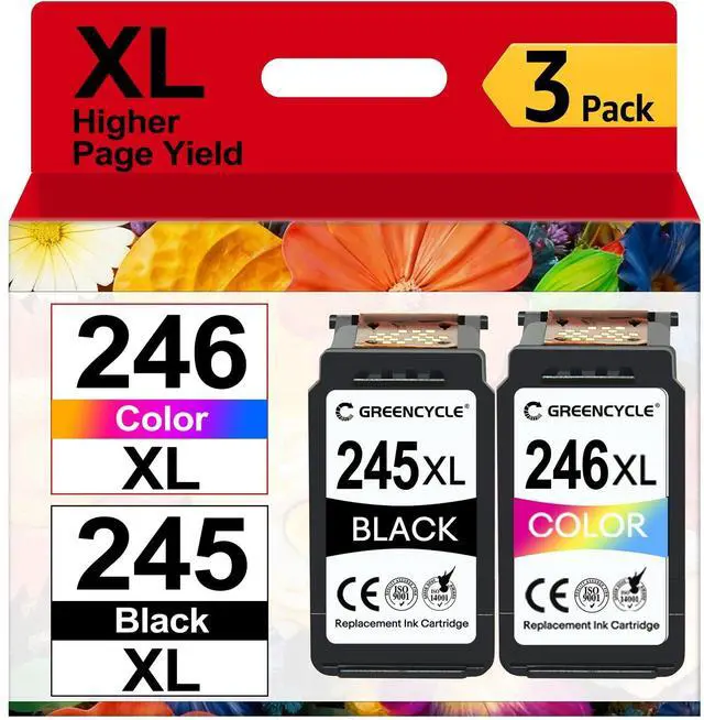 Main image of Re-Manufactured PG-245XL 245 XL CL-246XL CL-246 Ink Cartridge Compatible for Canon Pixma MX490 MX492 IP2820 MG2420 MG2520 MG2522 MG2525 MG3022 TS302 (Black, 2 Pack; Tri-Color, 1 Pack)