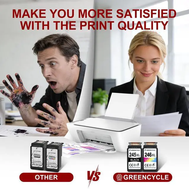 Alt view image 4 of 7 - Remanufactured PG-245XL 245 XL CL-246XL CL-246 Ink Cartridge Compatible for Canon Pixma MX490 MX492 IP2820 MG2920 MG2922 MG2924 MG3020 MG3022 TS302 (Black, 2 Pack; Tri-Color, 2 Pack)