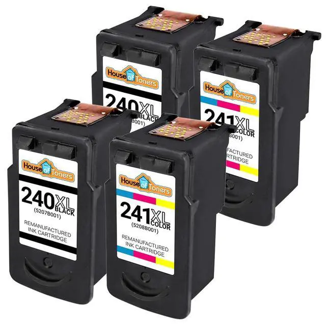 Alt view image 2 of 7 - Remanufactured Replacement for Canon PG-240XL Black and CL-241XL Color Ink Cartridges Pixma iP2700 iP2702 MP240 MP250 MP270 MP280-4-Pack (2 Black, 2 Color)