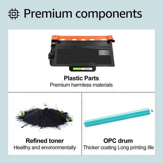 Alt view image 3 of 7 - TN850 Toner & DR820 Drum Unit Set Replacement for HL-L6200DWT HL-L6200DW HL-L5200DW HL-L5100DN MFC-L5900DW MFC-L5850DW MFC-L5700DW Printer(2 Toner, 1 Drum)