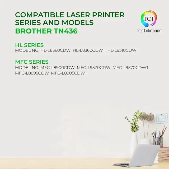 Alt view image 2 of 6 - TN436 Color Toner Cartridge 3 Pack - Compatible Replacement for Brother TN436C TN436M TN436Y High Yield Works with Brother HL-L8260CDW L8360CDWT L8360CDW MFC-L8610CDW Printers (C M Y)