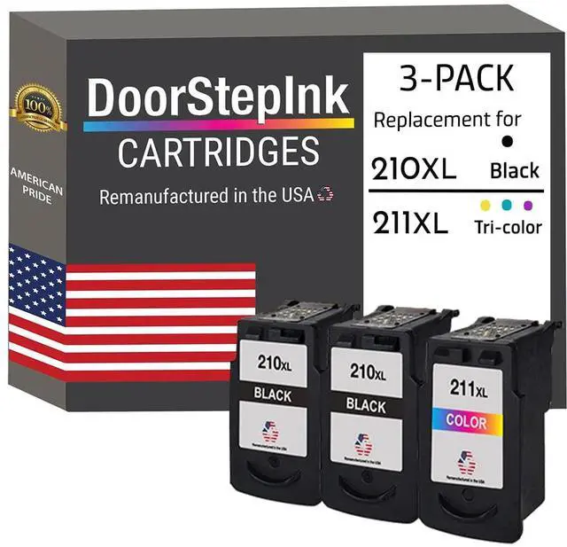 Main image of PG-210XL Black & CL-211XL Color Remanufactured Ink Cartridge Replacement for Canon PG-210XL/CL-211XL Compatible with PIXMA iP2700/MP250/MP490 High Yield 3-Pack