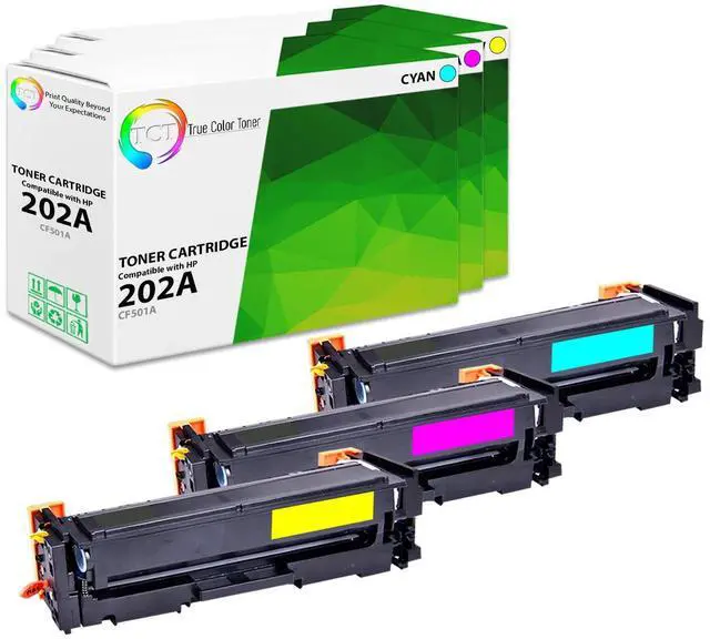 Main image of 202A Color Toner Cartridge 3 Pack - Compatible Replacement for HP 202A CF501A CF502A CF503A Works with HP Color LaserJet Pro MFP M280NW M254DW M281FDW Printers (Cyan Magenta Yellow)