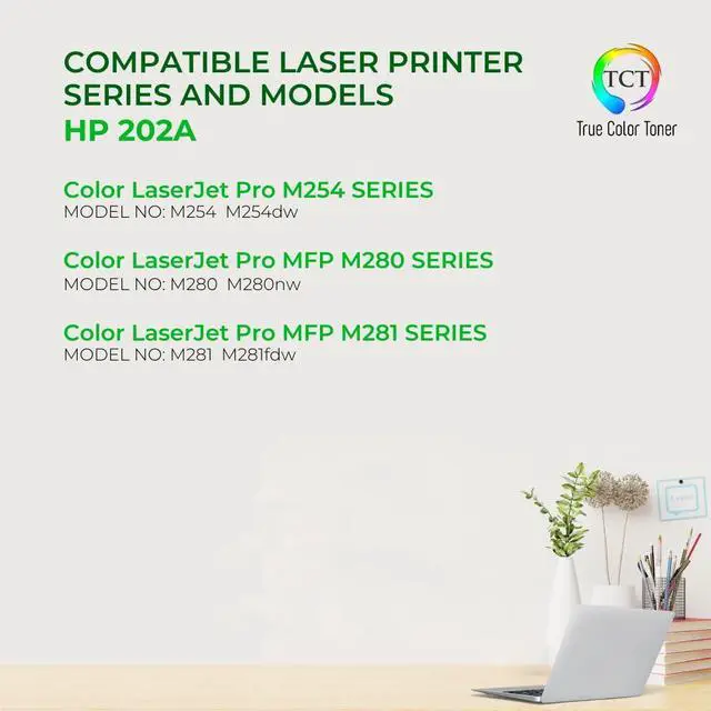 Alt view image 2 of 6 - 202A Color Toner Cartridge 3 Pack - Compatible Replacement for HP 202A CF501A CF502A CF503A Works with HP Color LaserJet Pro MFP M280NW M254DW M281FDW Printers (Cyan Magenta Yellow)