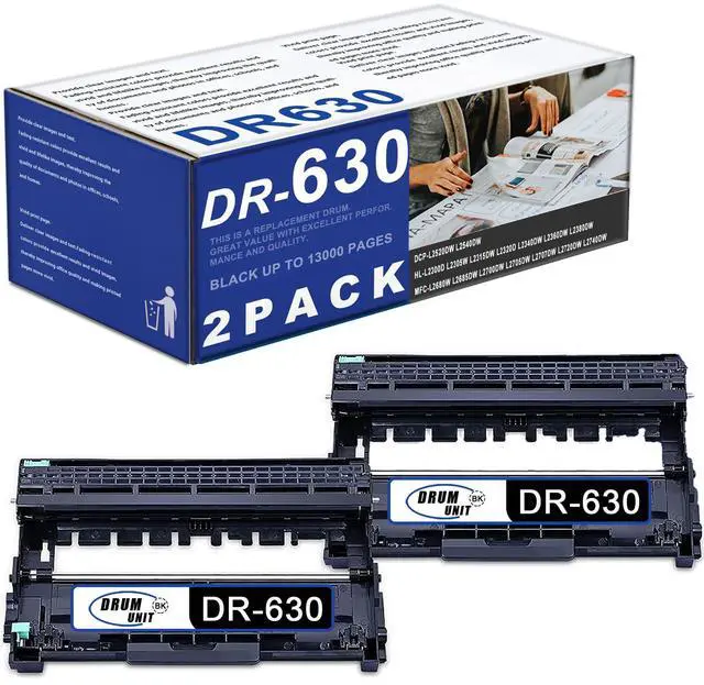 Main image of Compatible DR-630 DR630 Black Drum Unit 2 Pack Replacement for Brother DR630 HL- L2305W L2315DW L2380DW MFC-L2720DW DCP-L2540DW Printer (DR 630 2Pack) - Toner Not Include