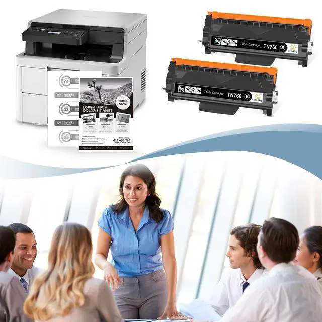 Alt view image 5 of 7 - TN760 Toner for Brother Printer Compatible Replacement for Brother TN760 TN-760 TN 760 TN730 Toner for Brother Printer MFC-L2710DW DCP-L2550DW MFC-L2750DW HL-L2350DW HL-L2370DW(2 Black)