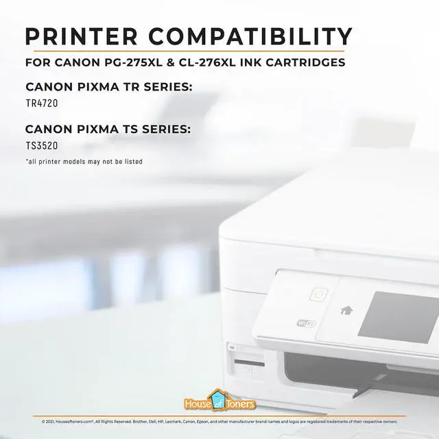 Alt view image 6 of 7 - Remanufactured Replacement for Canon PG-275XL Black and CL-276XL Color Ink Cartridge Combo Pack High Yield Printer Ink for PIXMA TS3500, TS3520, TS3522, TR4720 (2-Black & 2-Color)