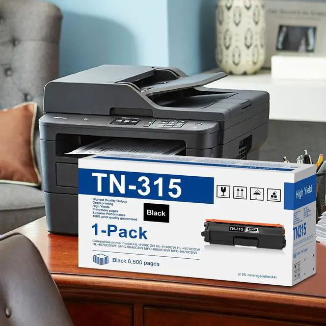Alt view image 6 of 7 - TN315 Black Toner Cartridge, Compatible Replacement for Brother TN-315BK DCP-9050 9055 9270 HL-4140 4150 4570 MFC-9460 9465 9560 9970 Toner Cartridge (TN315BK, 1-Pack)