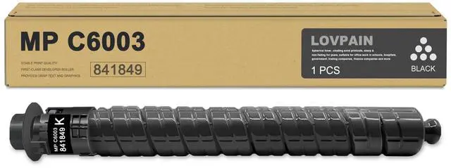 Main image of MP C6003 Black Toner Cartridge (1-Pack): Bispe High Yield 841849 Toner Cartridge Replacement for Ricoh MP C4503 MP C5503 MP C6003 Printer