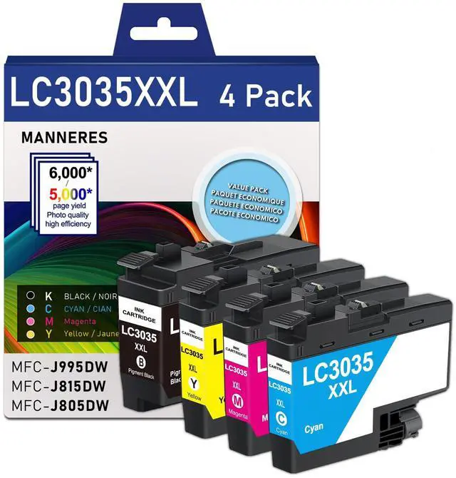 Main image of LC3035 Ink Cartridge BK/C/M/Y (4-Pack) Replacement for Brother LC3035 LC3035XXL LC3033 Ink Cartridges Work for MFC-J995DW MFC-J995DWXL MFC-J815DW MFC-J805DW MFC-J805DWXL Printer