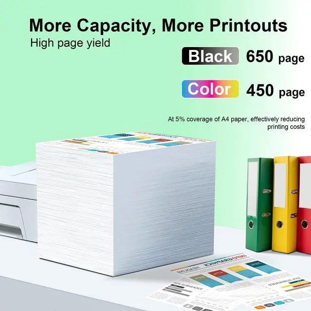 Alt view image 3 of 7 - 67XL Ink Cartridges Black Color Combo Pack Replacement for HP Ink 67 XL Fit for DeskJet 2700 2700e 2755 2755e 2752 4152 2755 4155e Envy 6000 6055 6400 6455 Printer (2 Pack)