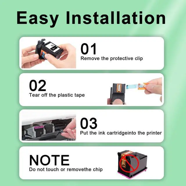 Alt view image 5 of 7 - 67XL Ink Cartridges Black Color Combo Pack Replacement for HP Ink 67 XL Fit for DeskJet 2700 2700e 2755 2755e 2752 4152 2755 4155e Envy 6000 6055 6400 6455 Printer (2 Pack)