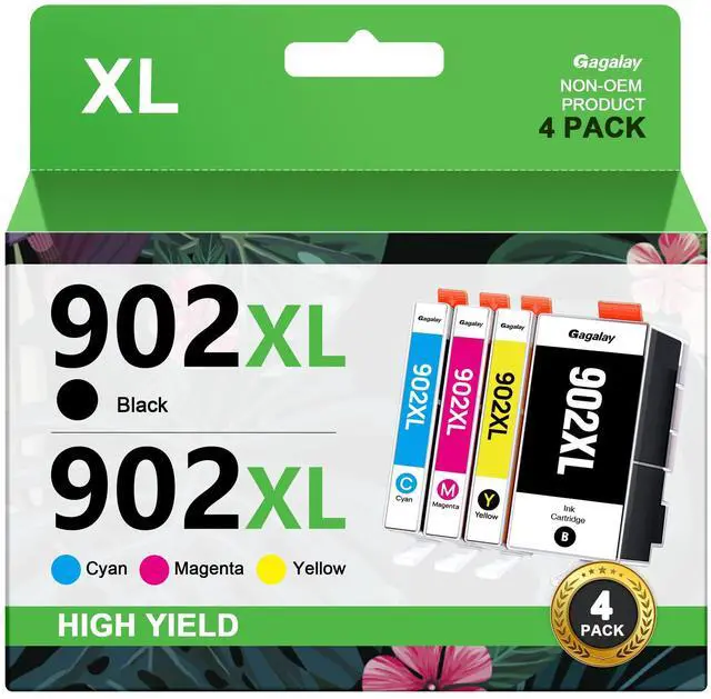 Main image of 902XL Ink Cartridges Compatible for 902 Ink Cartridges Work for 6978 6958 6968 6970 Printers (4 Pack)