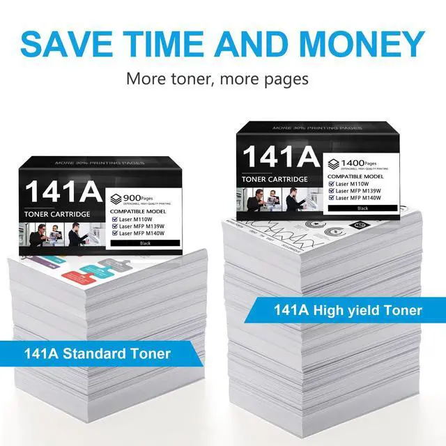 Alt view image 3 of 7 - 141A Toner Cartridge (1-Pack,Black) Compatible 141A 141X Toner Cartridges Replacement for HP Laser M110w MFP M139w M140w Printer | W1410A