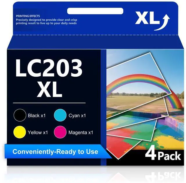 Main image of LC203XL Color Ink Cartridge Replacement for Brother LC203 LC201XL LC201 Work with MFC-J4420DW MFC-J480DW MFC-J880DW MFC-J680DW MFC-J885DW Printer (Black, Cyan, Magenta, Yellow)
