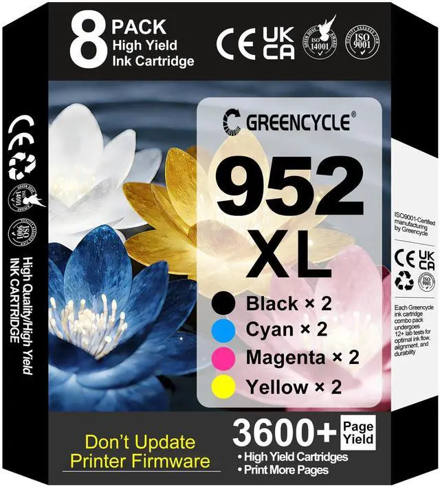 Main image of 952XL Ink Cartridges Combo Pack 8PK, Compatible for HP 952XL Ink Cartridge | Compatible with OfficeJet Pro 8710 8720 8740 7740 8210 Printers, Upgraded Chip, Black & Color, High Yield