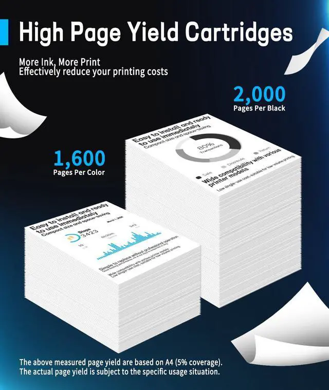 Alt view image 4 of 6 - 952XL Ink Cartridges Combo Pack 8PK, Compatible for HP 952XL Ink Cartridge | Compatible with OfficeJet Pro 8710 8720 8740 7740 8210 Printers, Upgraded Chip, Black & Color, High Yield