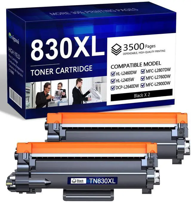 Main image of TN830XL Toner Cartridge Replacement for Brother TN830 TN830XL TN 830 Toner Cartridges to use with HL-L2460DW DCP-L2640DW HL-L2400D HL-L2480DW HL-L2405W MFC-L2820DW Printer (2 Black)