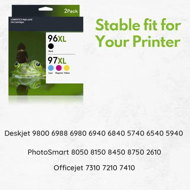 Alt view image 2 of 7 - 96XL / 97XL High Yield Ink Cartridges 2-Pack (1Black / 1Tri-Color) Replacement for HP Officejet 7310 7210 7410 Deskjet 9800 6988 6980 6940 6540 5940 PhotoSmart 8050 8150 8450 8750 Printer