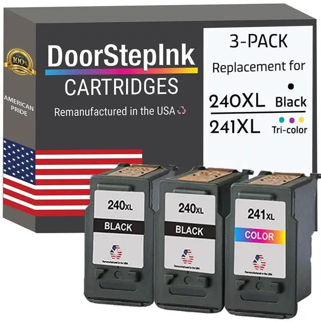Main image of PG-240XL Black & 241XL Color Remanufactured in The USA Ink Cartridge Replacement for Canon PG-240XL/241XLCompatible with Canon Pixma MG3620, MX432, MX532, MG3520, MX452 High Yield 1-Pack