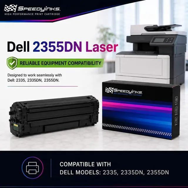 Alt view image 5 of 6 - Compatible Toner Replacement for Dell 2335dn (Black, 3-Pack)