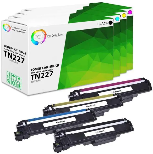 Main image of TN227 Toner Cartridge 4 Pack - Compatible Replacement for Brother TN227 TN-227 Works with Brother HL-L3210CW MFC-L3710CW L3750CDW DCP-L3510CDW Printers (B C M Y)