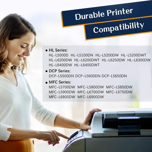 Alt view image 2 of 7 - Compatible Toner Cartridge Replacement for Brother TN850 TN 850 TN-850 TN820 TN 820 TN-820 for Brother HL-L6200DW HLL6200DW MFC-L5900DW MFC-L5700DW HL-L5200DW MFC-L5850DW Toner (2 Black)