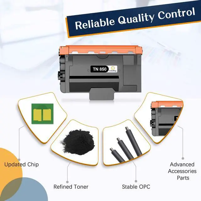 Alt view image 5 of 7 - Compatible Toner Cartridge Replacement for Brother TN850 TN 850 TN-850 TN820 TN 820 TN-820 for Brother HL-L6200DW HLL6200DW MFC-L5900DW MFC-L5700DW HL-L5200DW MFC-L5850DW Toner (2 Black)