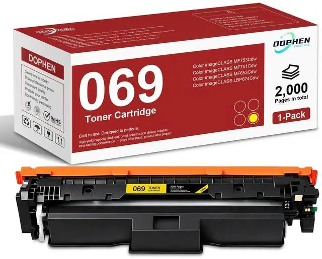 Main image of 069 Yellow Toner Cartridge 1-Pack, Replacement for Canon 069 Toner, Works with Color ImageCLASS MF753Cdw MF751Cdw MF752Cdw MF756Cx LBP674Cdw LBP673Cdw LBP674Cx Printers
