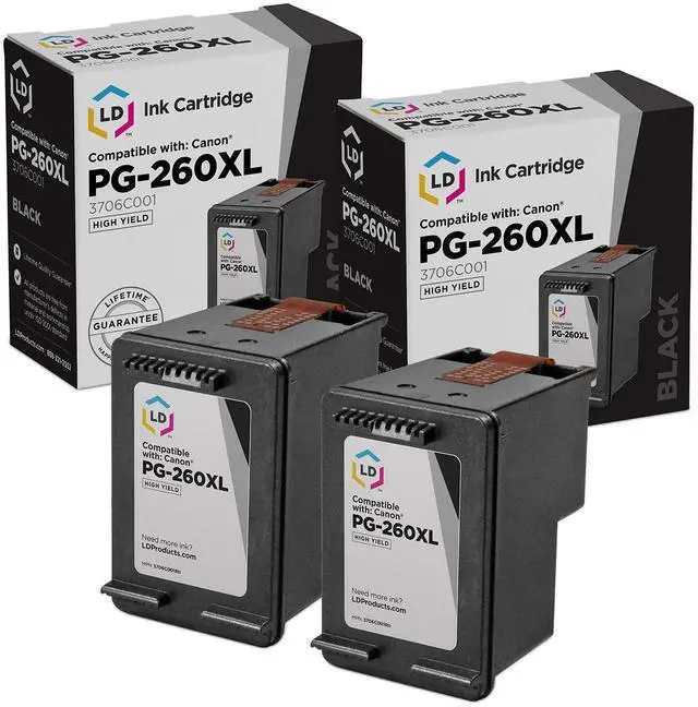 Main image of Products Remanufactured Replacement for Canon 260 and 261 Ink Cartridges 260XL 261XL 260 XL 261 XL PG-260 XL CL-261 XL Compatible with Pixma TR7020 TS5320 TS6420 TS6400 TS5300 (Black, 2-Pack)