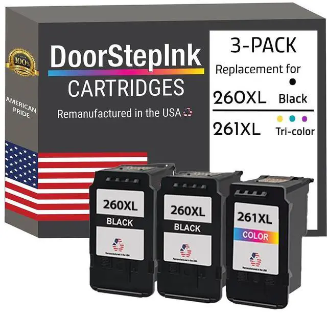 Main image of PG-260XL 2 Black & 261XL Color Remanufactured Ink Cartridge Replacement for Canon PG-260XL/261XL Compatible with Canon PIXMA TR7020, PIXMA TS5320, PIXMA TS6420 High Yield 3-Pack