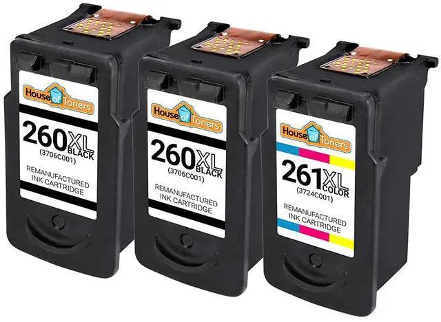 Alt view image 2 of 7 - Remanufactured Replacement for Canon PG-260XL Black and CL-261XL Color Ink Cartridge PIXMA TS6420a TS6420 TR7020a TR7020 TS5320 Printer Ink (2-Black & 1-Color)