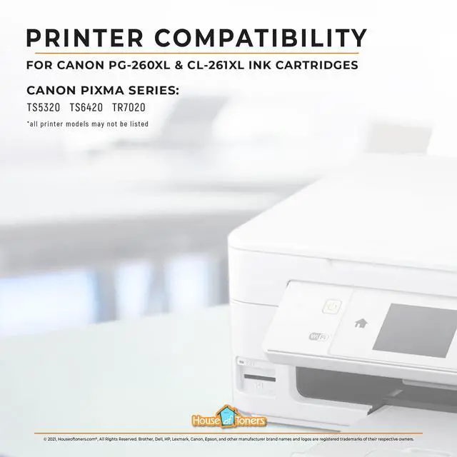 Alt view image 6 of 7 - Remanufactured Replacement for Canon PG-260XL Black and CL-261XL Color Ink Cartridge PIXMA TS6420a TS6420 TR7020a TR7020 TS5320 Printer Ink (2-Black & 1-Color)