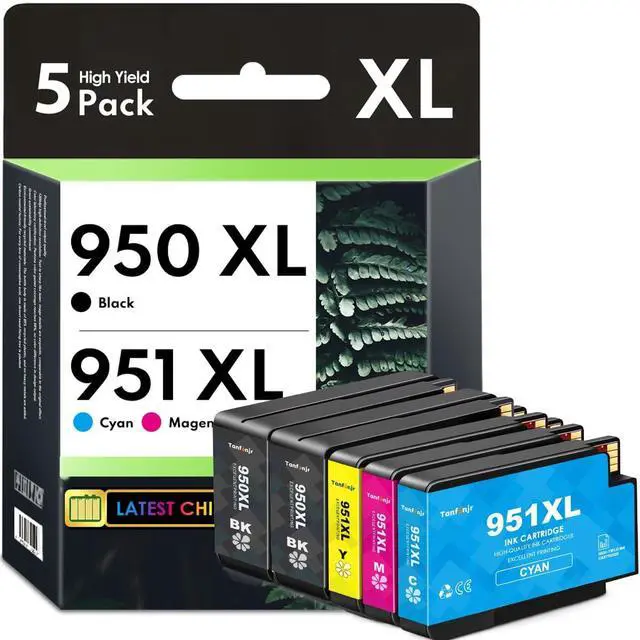 Main image of 950XL 951XL Ink Cartridge Combo Pack (2Black,1Cyan,1Magenta,1Yellow) Replacement for HP 950 XL 951 XL, Works with OfficeJet Pro 8600 8610 8620 8100 8630 8660 8640 8615 251DW 276DW Printer
