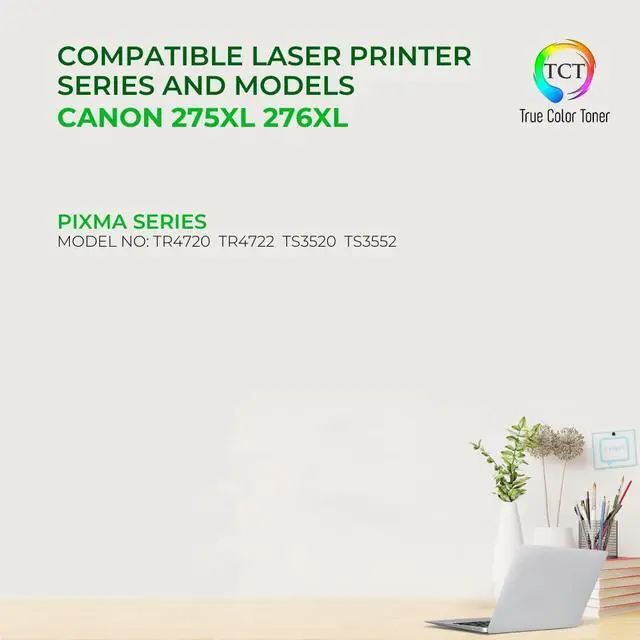 Alt view image 2 of 6 - 275XL 276XL Ink Cartridge 2 Pack - Compatible Replacement for Canon 275XL 276XL High Yield Works with Canon Pixma TR4720 TR4722 TS3520 TS3522 Printers (Black Tri-Color)