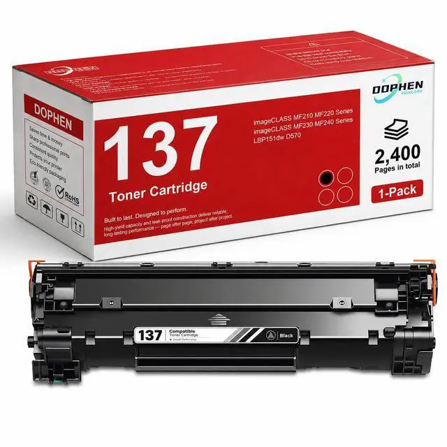 Main image of 137 Black Toner Cartridge 1-Pack Replacement for Canon CRG-137, Compatible with Canon imageCLASS MF232w, MF242dw, MF212w, MF216n, MF217w, MF244dw, MF247dw, MF249dw, MF227dw Printers