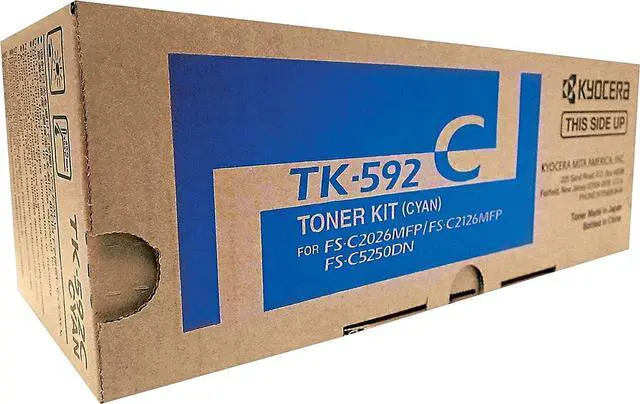 Alt view image 2 of 2 - TK-592C 1T02KVCUS0 FS-C2026 C2126 C2526 C2626 C5250 M6026 6526 P6026 Toner Cartridge (Cyan) in Retail Packaging