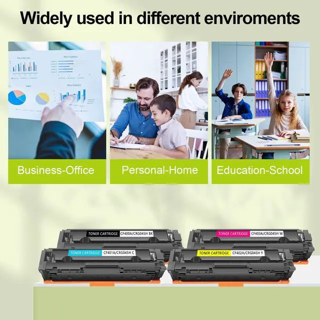 Alt view image 7 of 7 - High-Yield Compatible Toner Cartridge Replacement for HP 201A CF400A CF401A CF402A CF403A for Color MFP M277dw M252dw M277n M277c6 Printer (1 Black 1 Cyan 1 Yellow 1 Magenta)